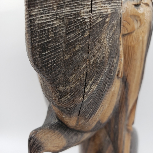 Balinese Handcarved Signed Striped Rosewood Womans Bust Statue - Picture 11 of 13